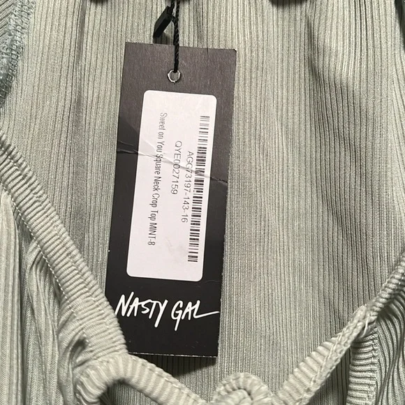 Nasty Gal Collection Long Sleeve Mint Crop Top - Picture 5 of 5